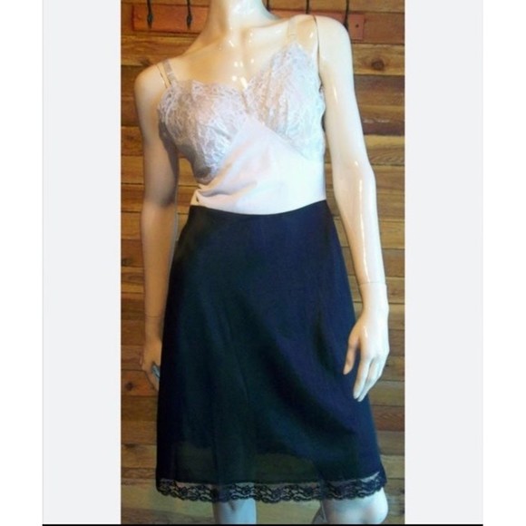Vintage Rare-Vanity Fair black white Retro Pinup rockabilly Slip Dress 32 - Picture 1 of 12